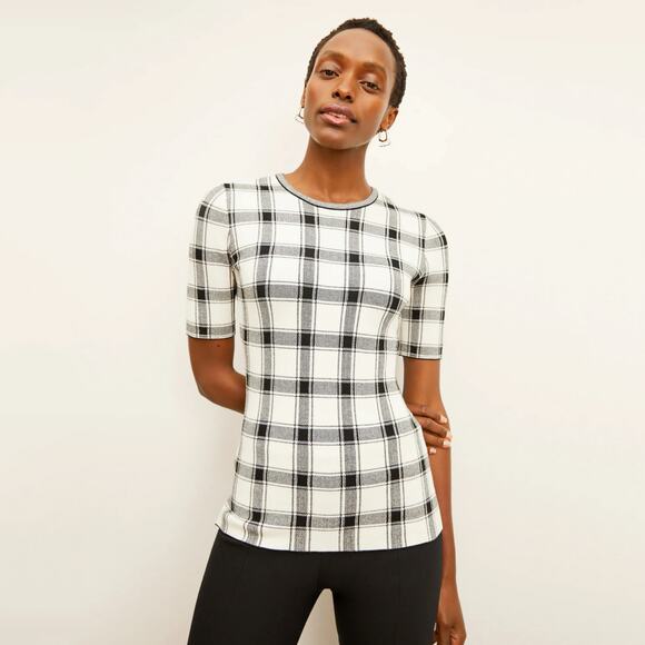 MM. LaFleur Sweaters - M.M. Lafleur Choe Knit Plaid Top Sz XXL
